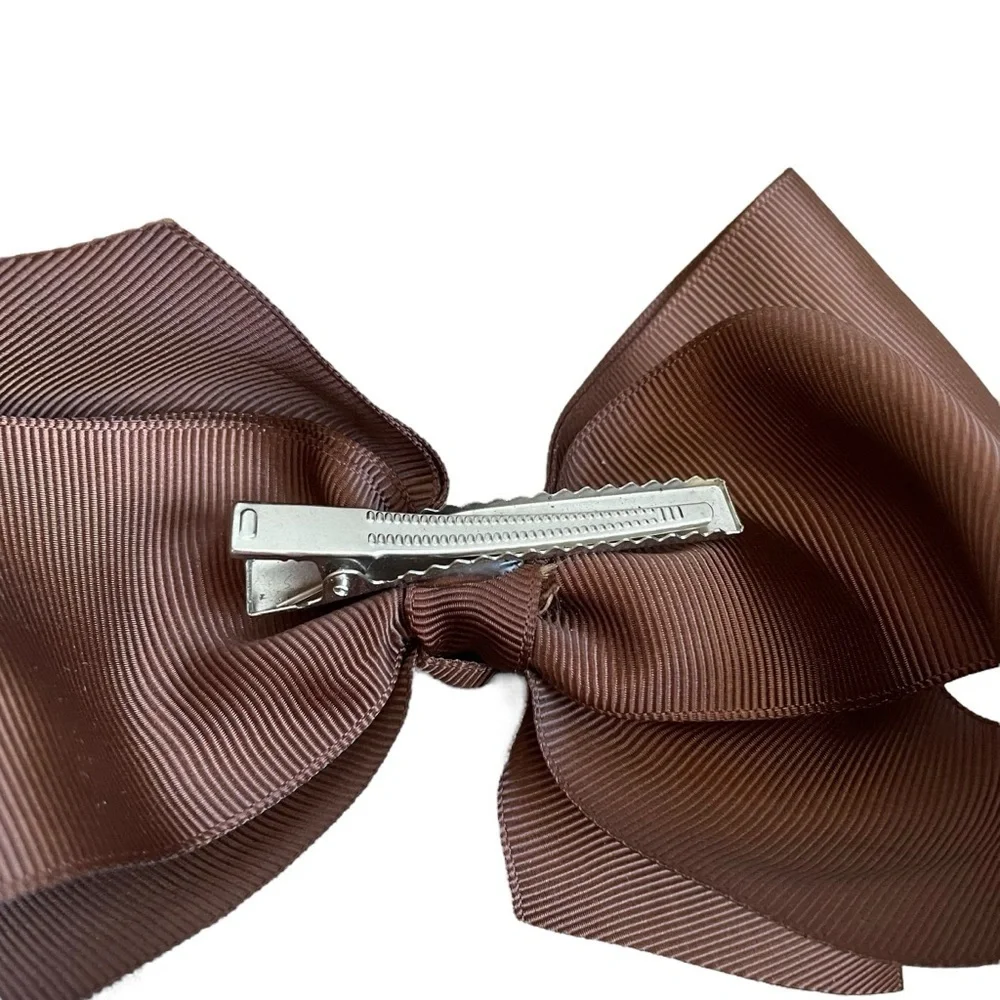 4/$25 Girls Brown Big Bow Hair Clip
